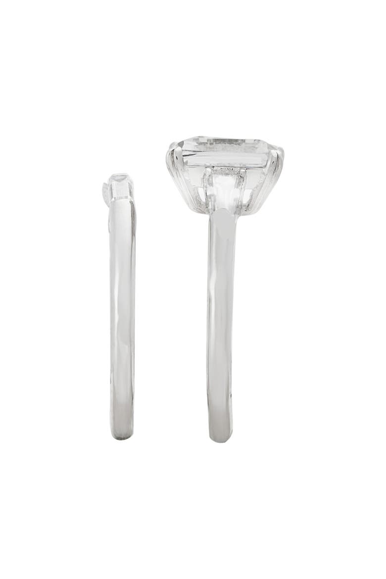 Emerald-Cut Ring, Alternate, color, SILVER/ CLEAR