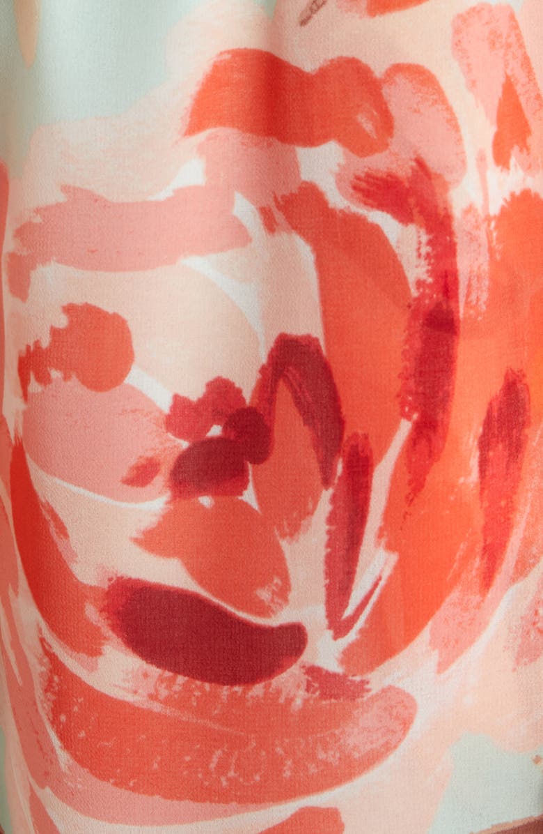 Fraiche by J Sarah Floral Long Sleeve Tie Waist Romper, Alternate, color, 