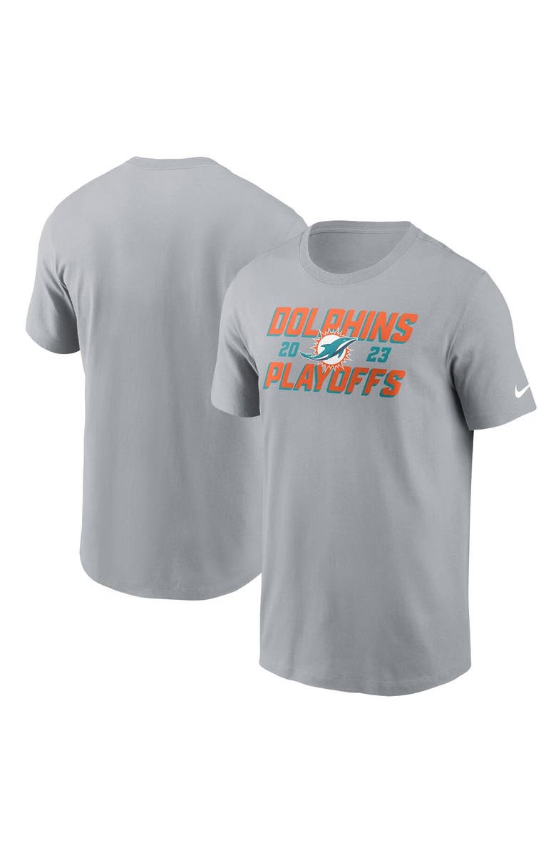 Nike Men's Nike Gray Miami Dolphins 2023 NFL Playoffs Iconic T-Shirt, Alternate, color, 
