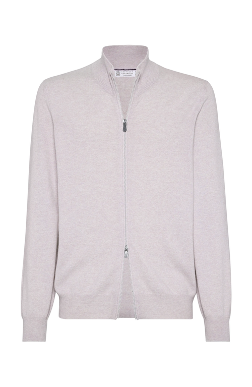Brunello Cucinelli Zip-front Cardigan In Lavender