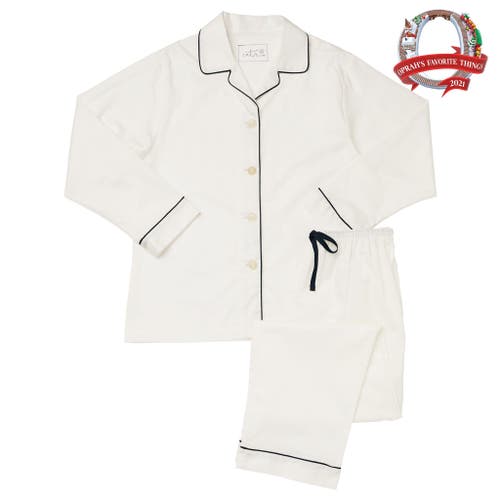 The Cat's Pajamas Luxe Pima Pajama Set In White