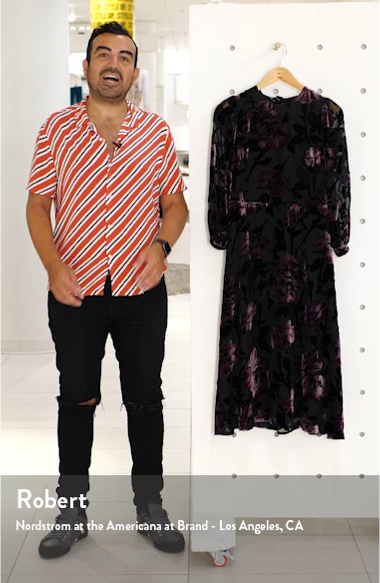 Balloon Sleeve Chiffon Jacquard Dress, sales video thumbnail