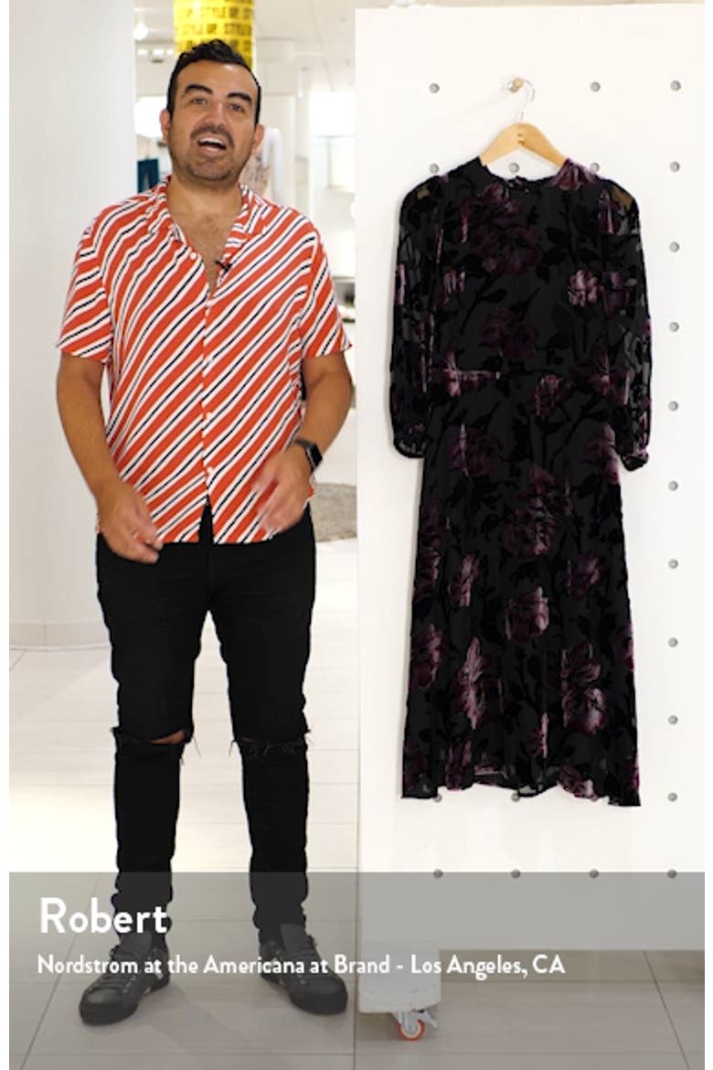 Balloon Sleeve Chiffon Jacquard Dress video