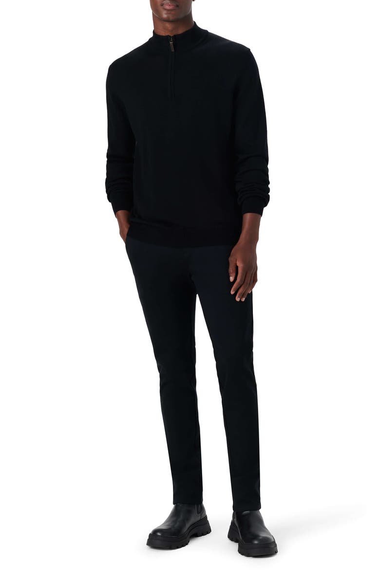 Bugatchi Water Repellent Merino Wool Quarter-Zip Pullover, Alternate, color,