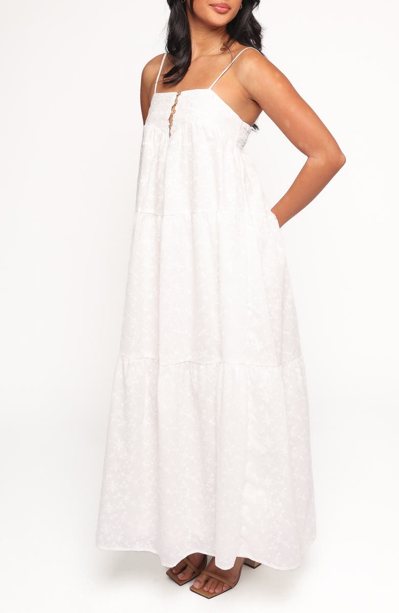 Kendal Floral Embroidered Cotton Maxi Dress