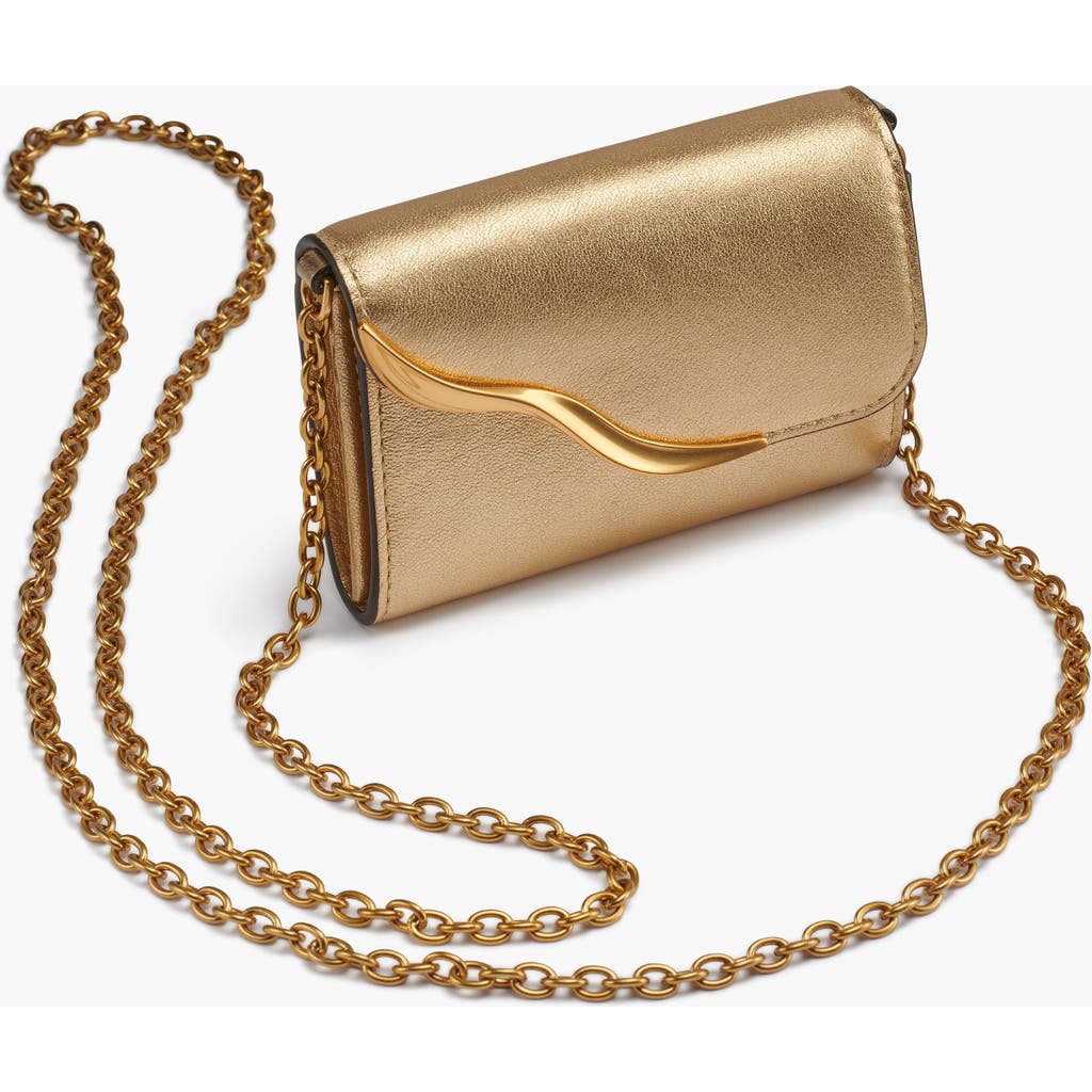 Donna Karan New York Malverne Metallic Wallet On String In Gold