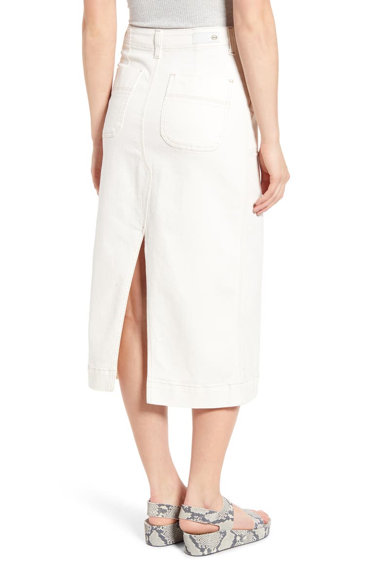 The Lana Denim Midi Skirt, Alternate, color, MODERNE WHITE