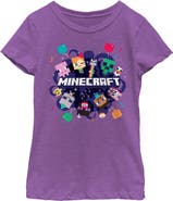 MINECRAFT Girl's Minecraft Alex Steve Portal Party Graphic T-Shirt
