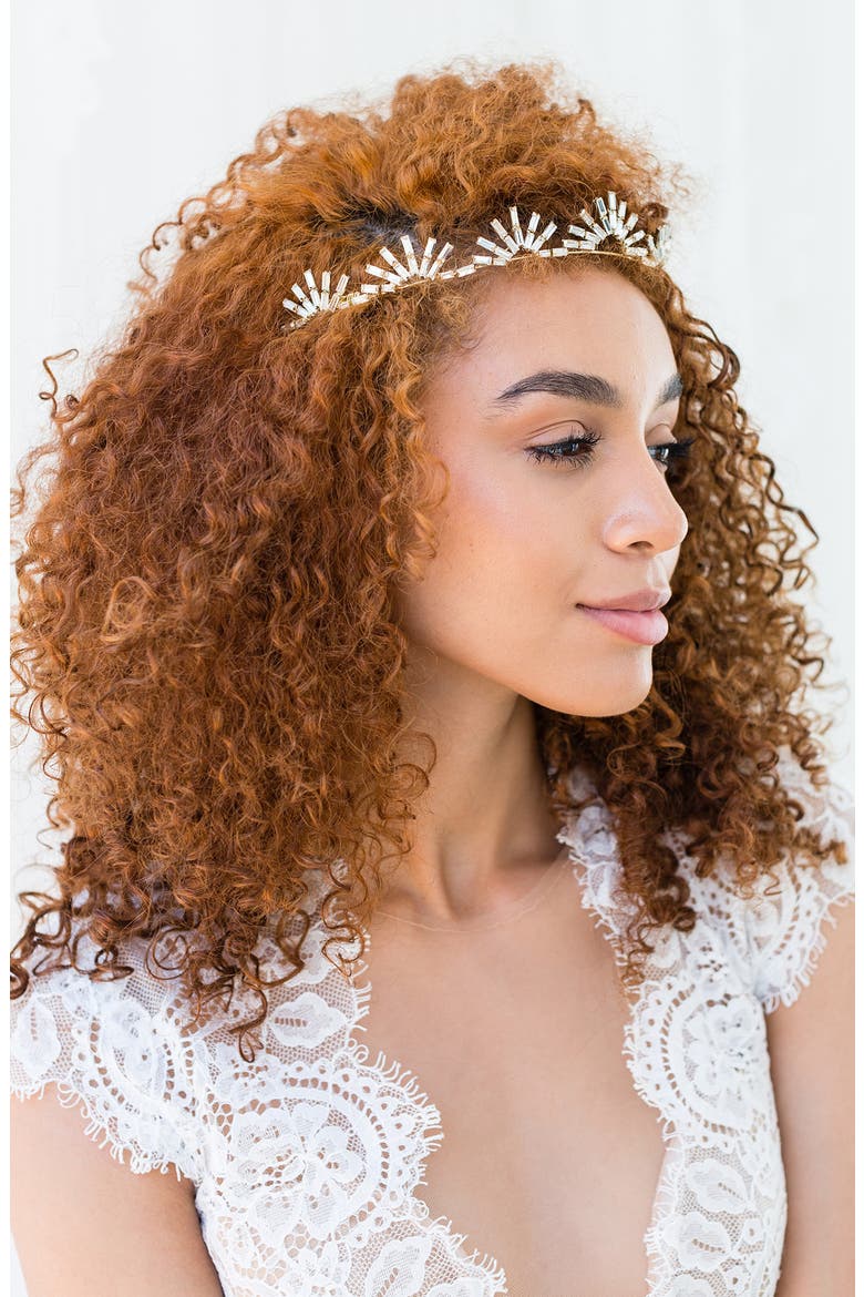 Mishael Marquise Crystal Crown (Nordstrom Exclusive), Alternate, color, GOLD