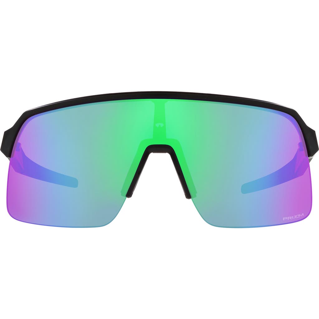 Oakley Sutro Lite 139mm Prizm™ Wrap Shield Sunglasses In Shiny Black