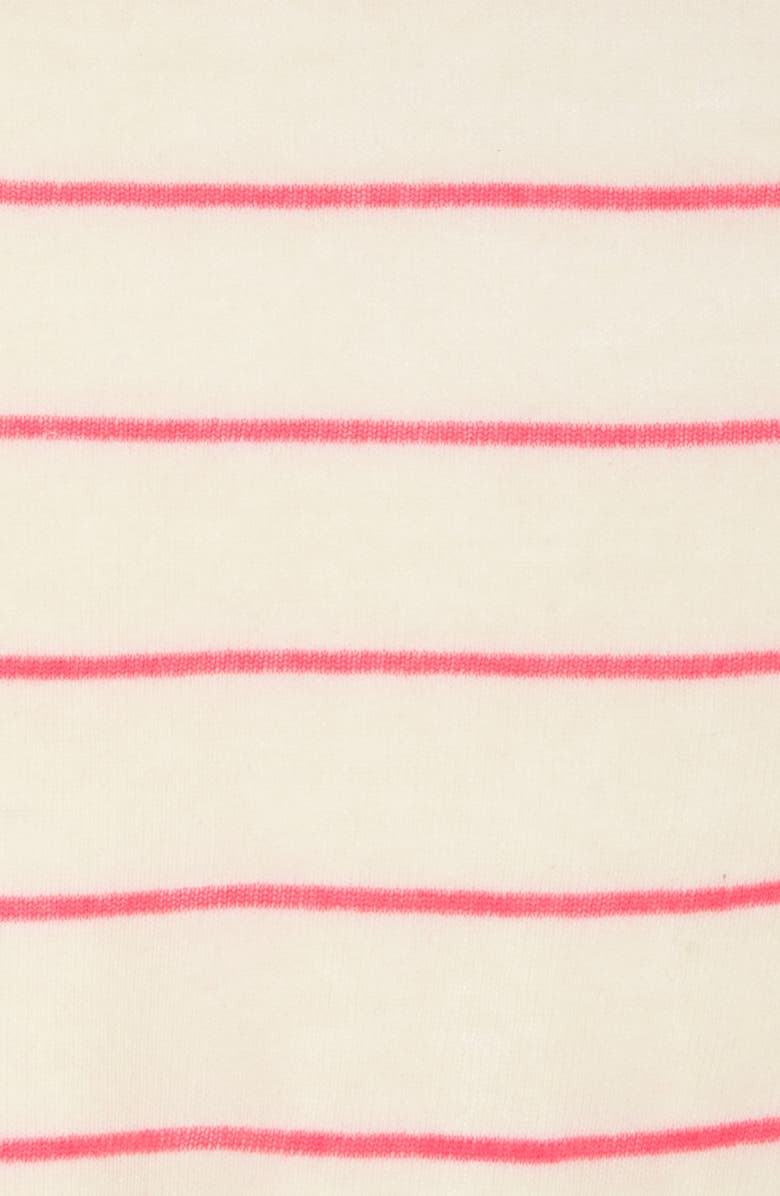 Portolano Striped Wool Blend Scarf, Alternate, color, Snow White/ Flamingo Pink