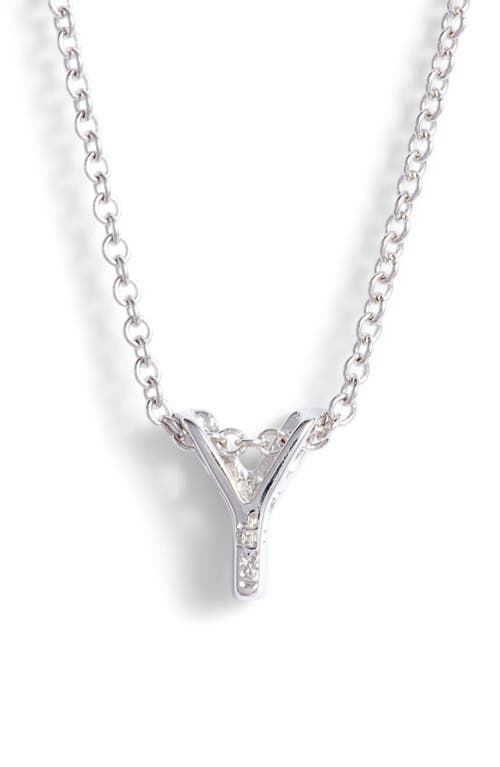 Bony Levy Diamond Pavé Initial Pendant Necklace In 18k White Gold - Y