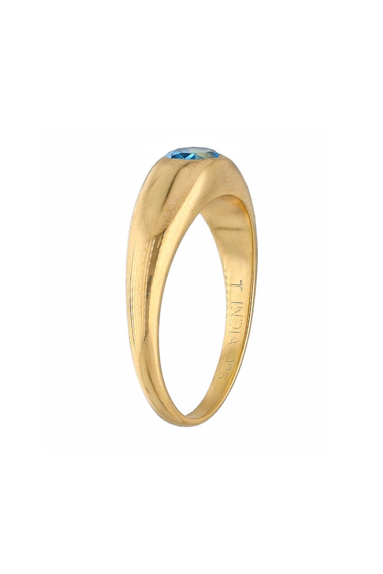 Swiss Blue Topaz Signet Ring, Alternate, color, BLUE