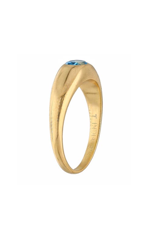 Ys Gems Swiss Blue Topaz Signet Ring In Blue