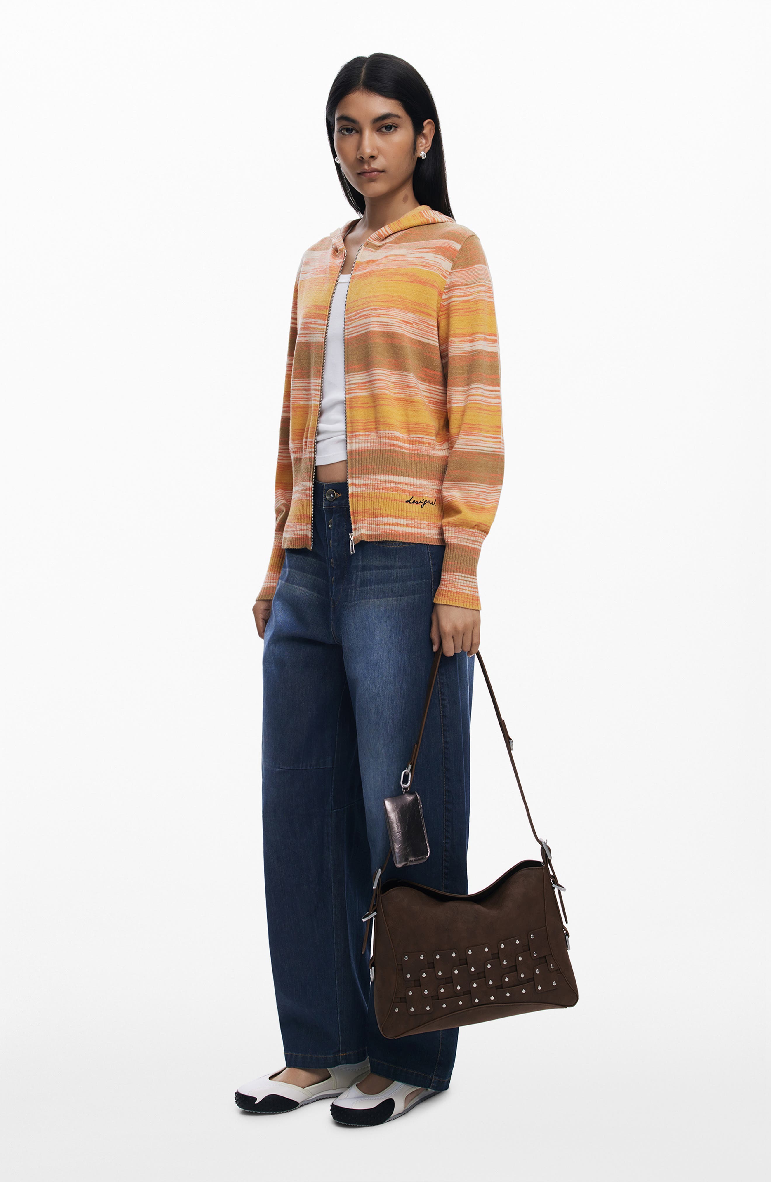 Desigual Faux Leather Shoulder Bag, Alternate, color, Dark Brown