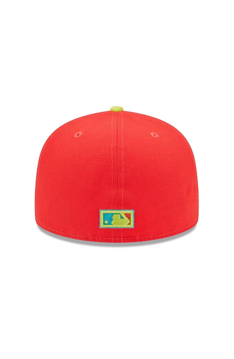 New Era Men's New Era Red/Neon Green Washington Nationals 2008 Inaugural Season Lava Highlighter Combo 59FIFTY Fitted Hat, Alternate, color, Red