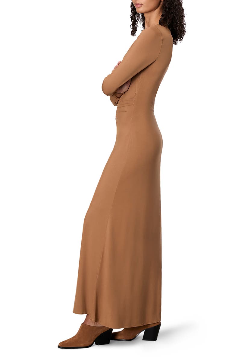 rag & bone Luca Asymmetric Drape Long Sleeve Maxi Dress, Alternate, color, Khaki