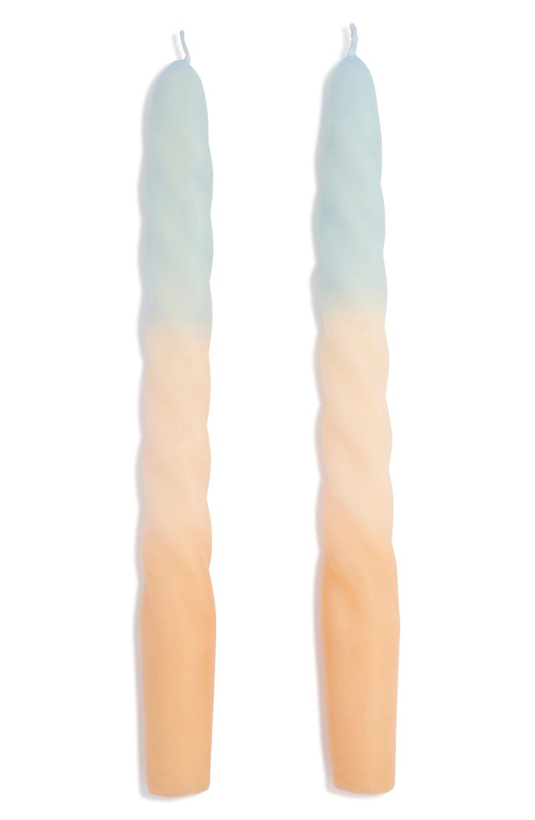 CREATIVE BRANDS Set of 2 Taper Candles, Main, color, Blue Orange