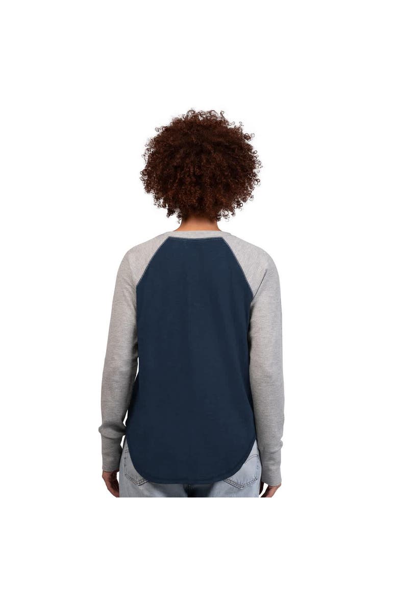 Women's G-III 4Her by Carl Banks Navy/Gray Dallas Cowboys Waffle Knit Raglan Long-Sleeve T-Shirt, Alternate, color, Navy