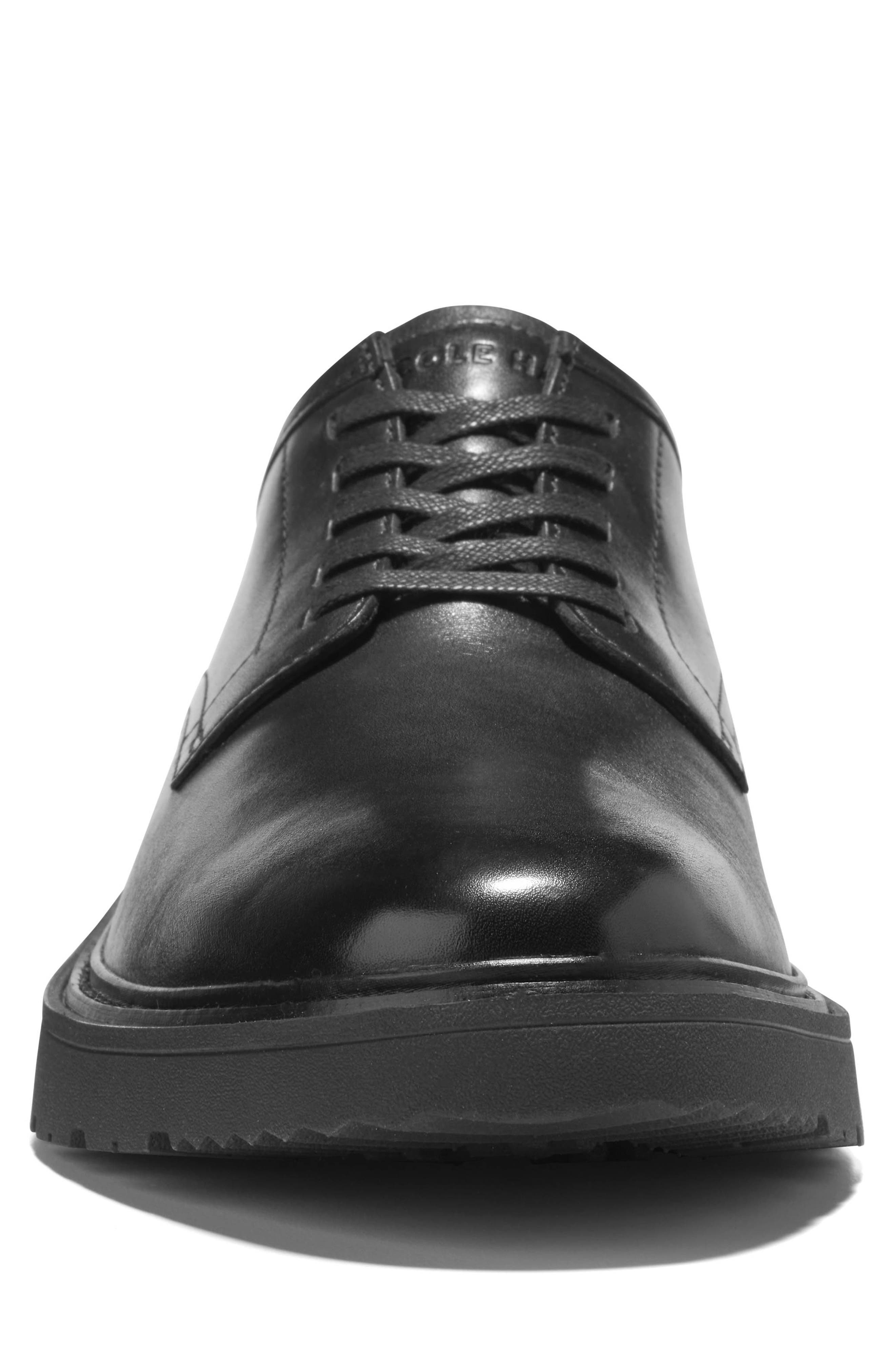 Broome Grand Lug Sole Plain Toe Oxford, Alternate, color, BLACK / BLACK