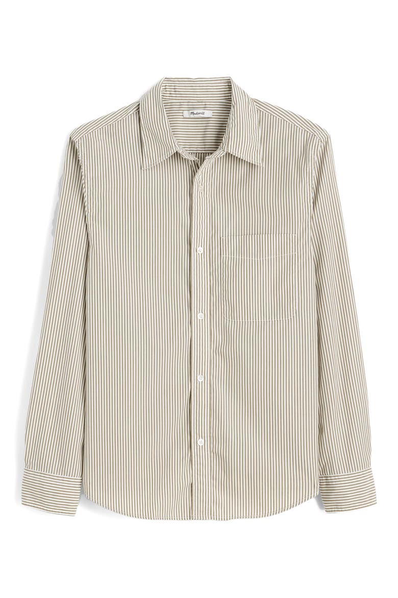 Stripe Cotton Poplin Button-Up Shirt, Alternate, color, AGED OLIVE STRIPE