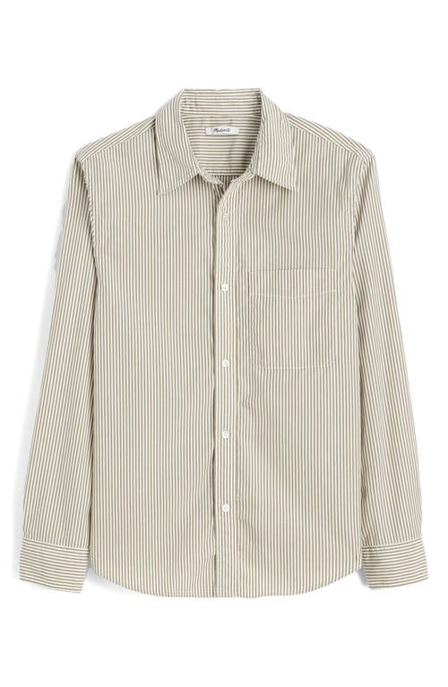 Madewell Stripe Cotton Poplin Button-up Shirt In Green