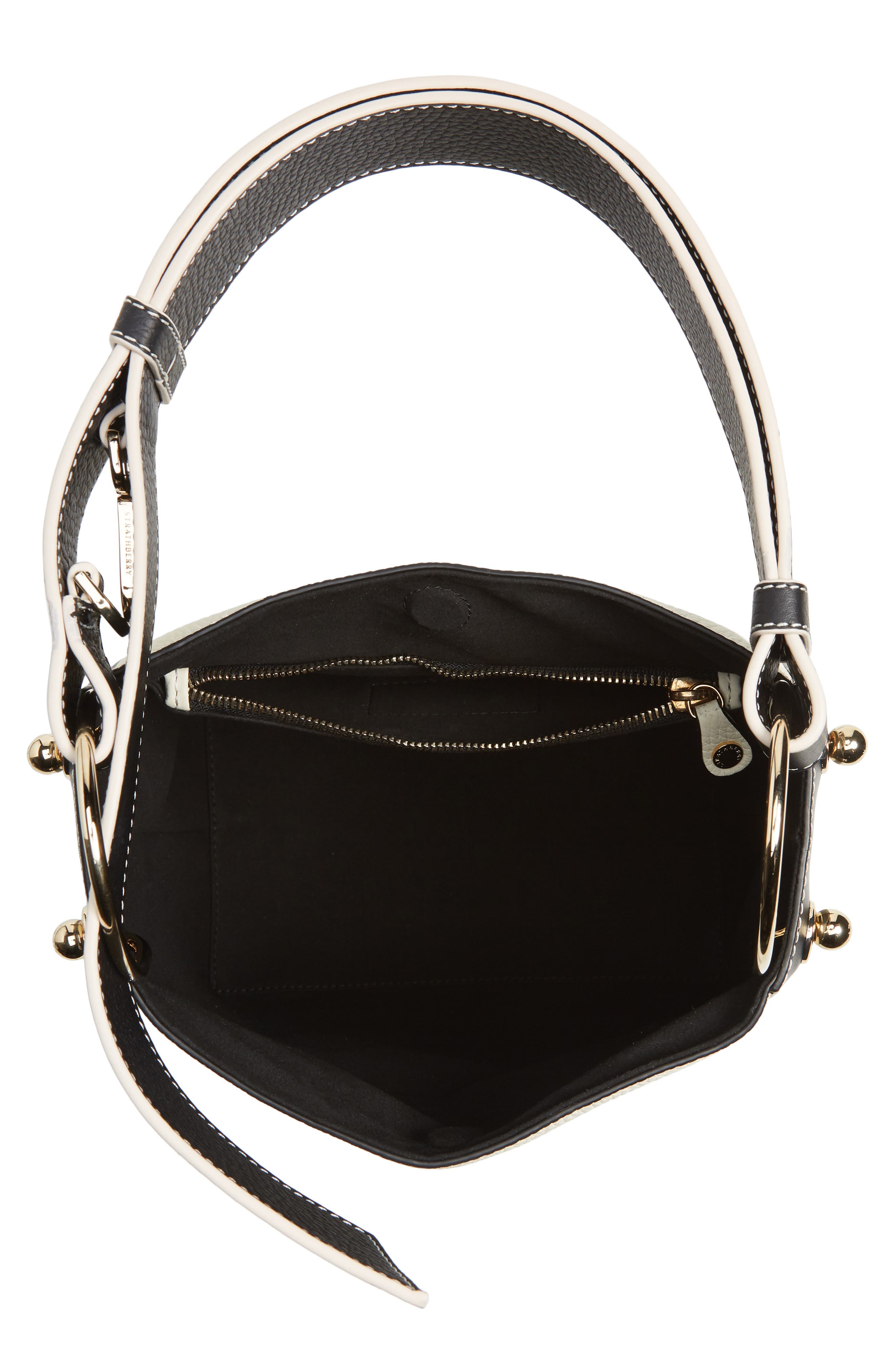 Strathberry Midi Lana Bridle Bicolor Calfskin Leather Hobo Bag, Alternate, color, 