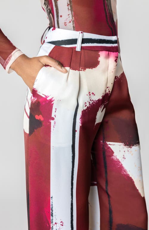 Israella Kobla Telsa High Waist Wide Leg Pants In Red Print