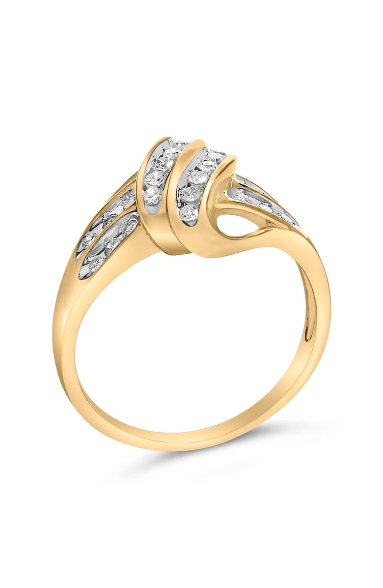 Haus of Brilliance 10K Yellow Gold Plated .925 Sterling Silver 1.0 Ctw Diamond Flower Cluster Open Halo Floral Ring, Alternate, color, Yellow Gold Over Silver