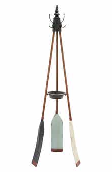 WILLOW ROW Brown Metal Coastal Coat Rack