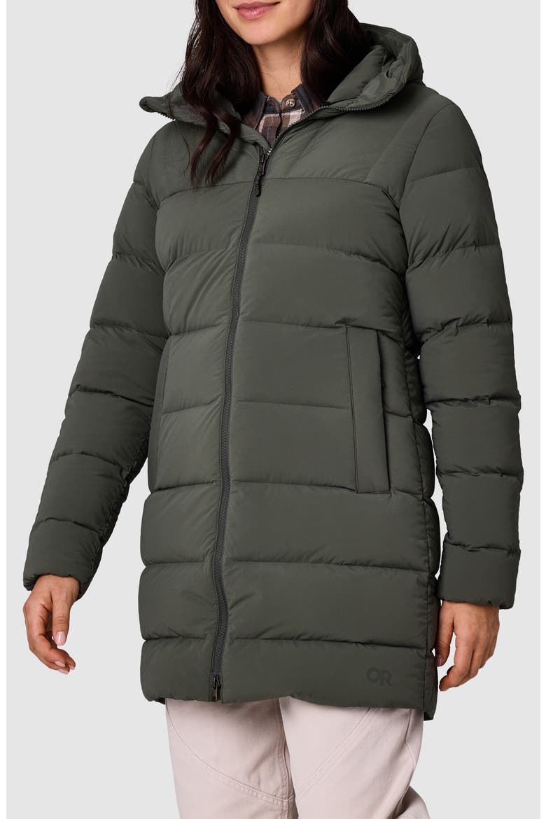 Highveil Stretch Down & Feather Fill Parka, Main, color, DARK LAUREL