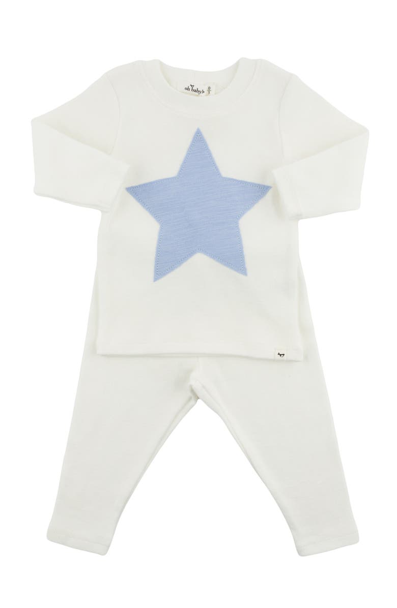 oh baby! Star Fog Slub Two Piece Set, Main, color, Cream