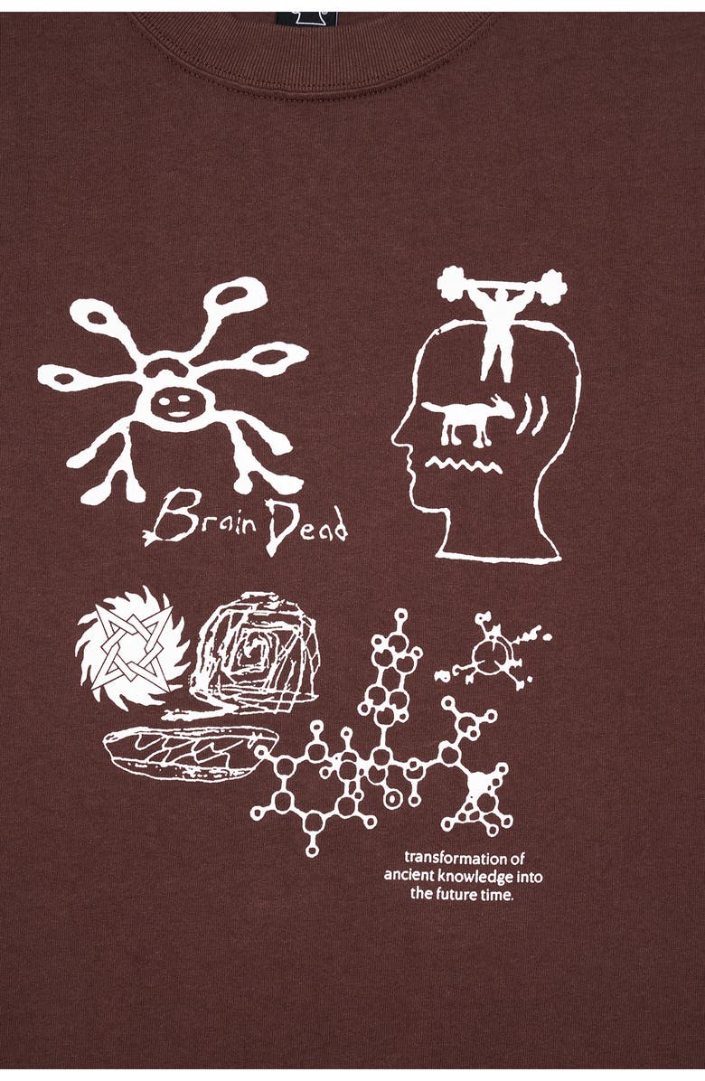 Brain Dead Ancient Knowledge Cotton Graphic T-Shirt, Alternate, color, Berry