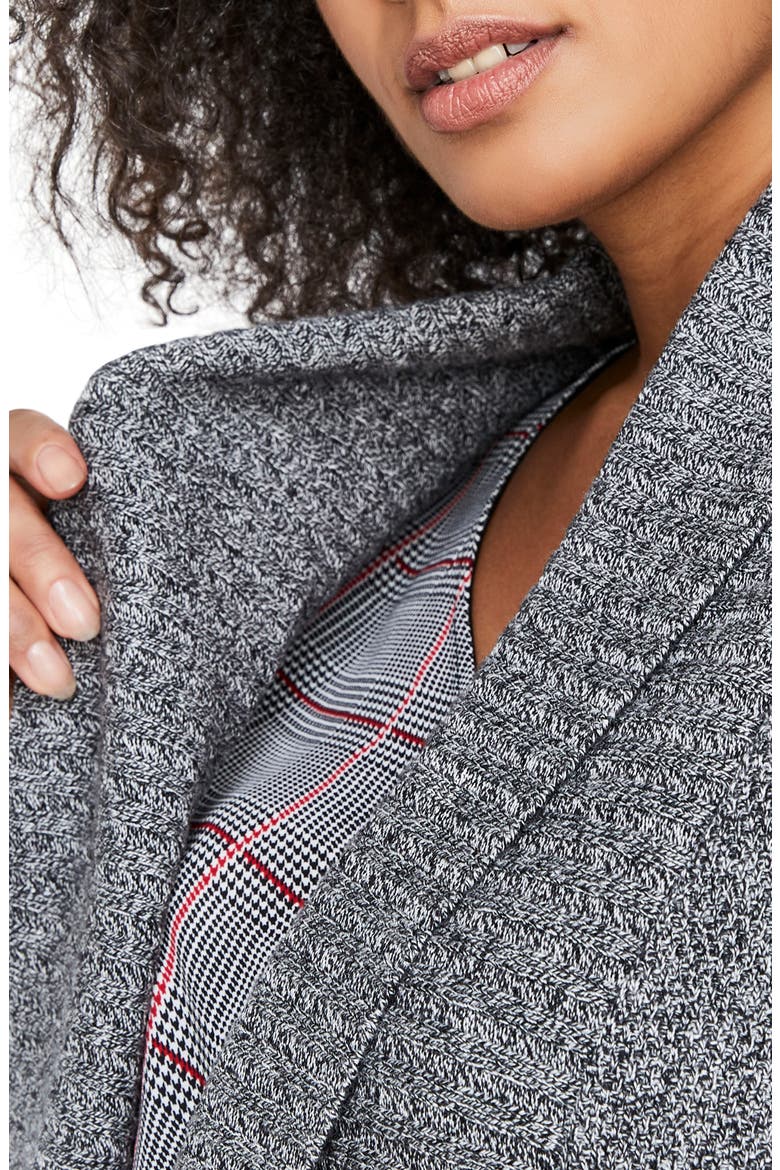 Long Shawl Collar Cardigan, Alternate, color, BLACK WHITE MELANGE