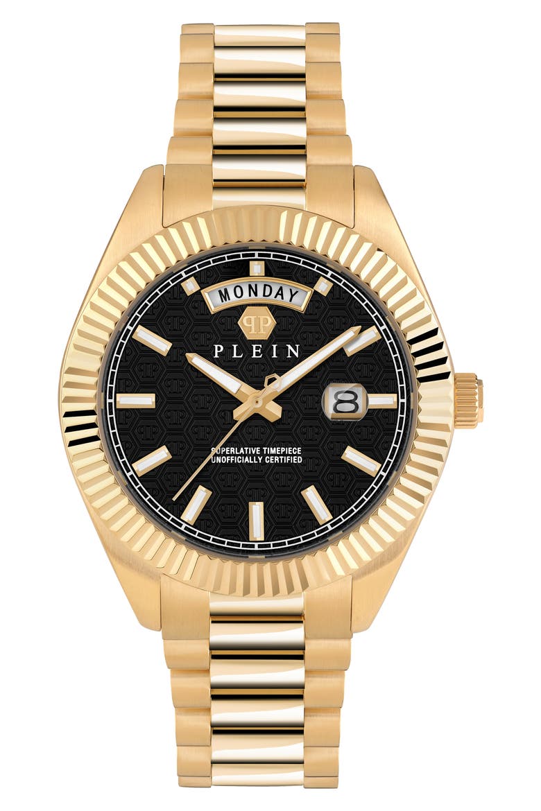 Date Superlative Bracelet Watch, 42mm, Main, color, IP YELLOW GOLD