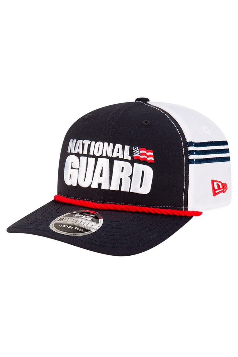 Men's New Era Black/White Dale Earnhardt Jr. National Guard 9SEVENTY Stretch-Snap Hat, Main, color, Black