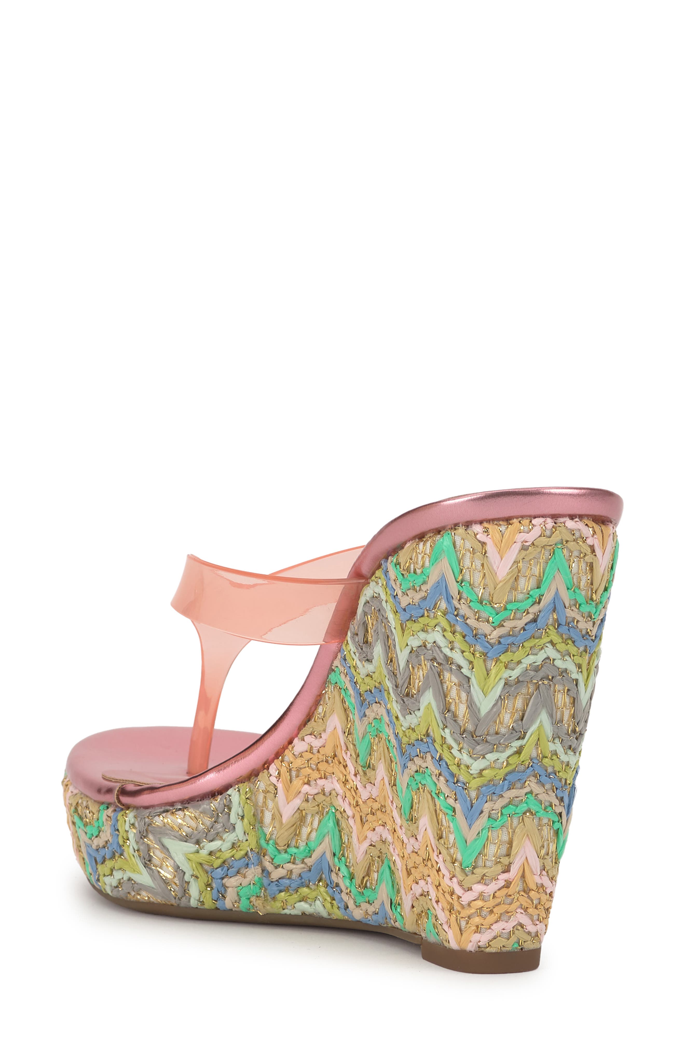 Jyseta Platform Wedge Flip Flop, Alternate, color, RED 01