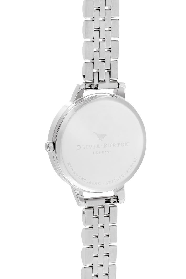 Marble Florals Bracelet Watch, 34mm, Alternate, color, SILVER/ WHITE FLORAL/ SILVER