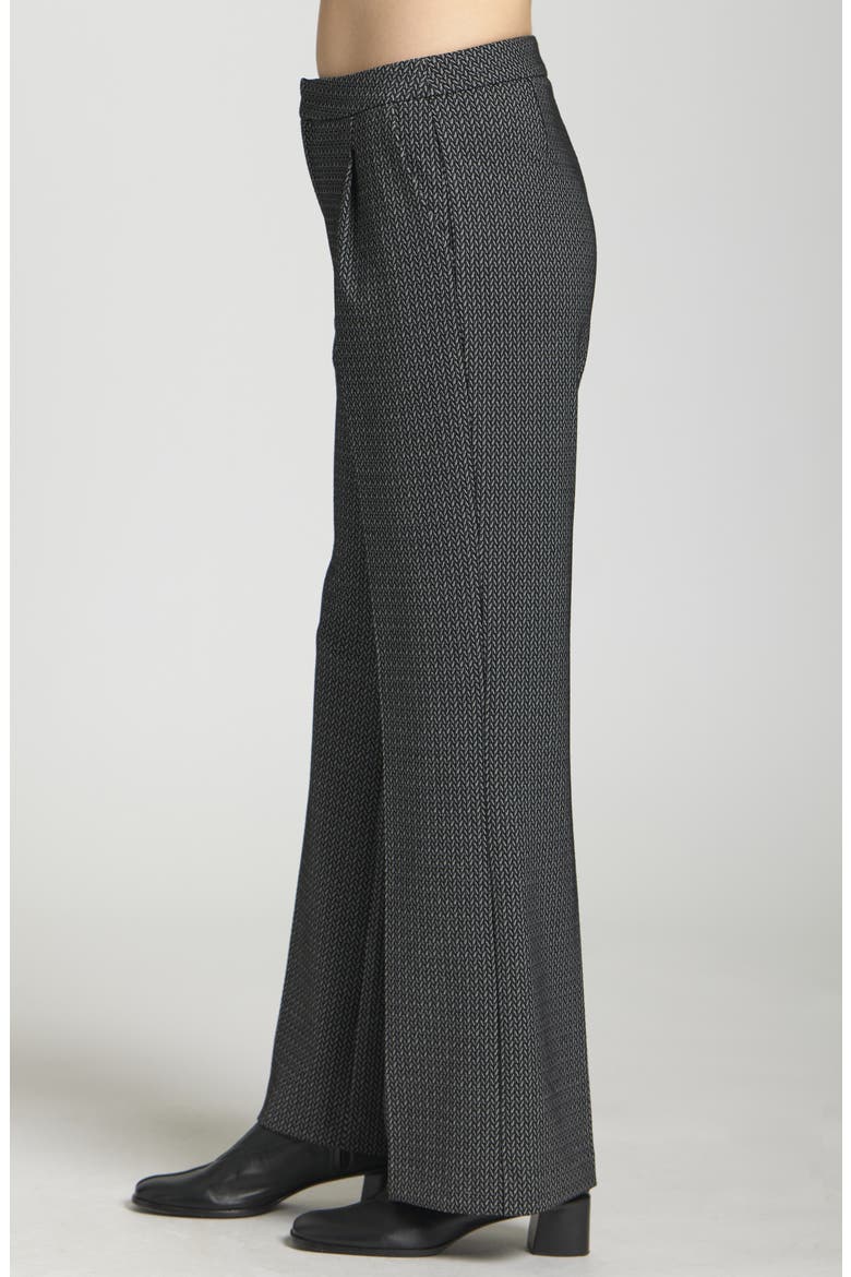 Chevron Pleat Front Straight Leg Pants, Alternate, color, BLACK/ GREY/ SILVER