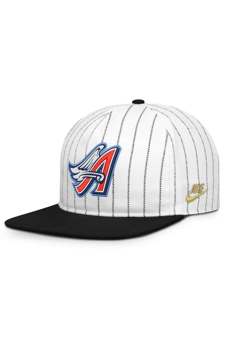 Men's Nike White/Black California Angels Cooperstown Collection Pro Adjustable Hat, Main, color, White