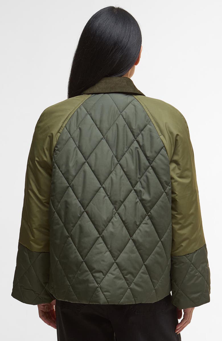 Barbour Martha Diamond Quilted Jacket, Alternate, color, Olive/ Moss/ Tartan