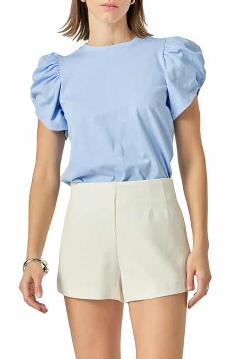 English Factory Gathered Sleeve Knit Top