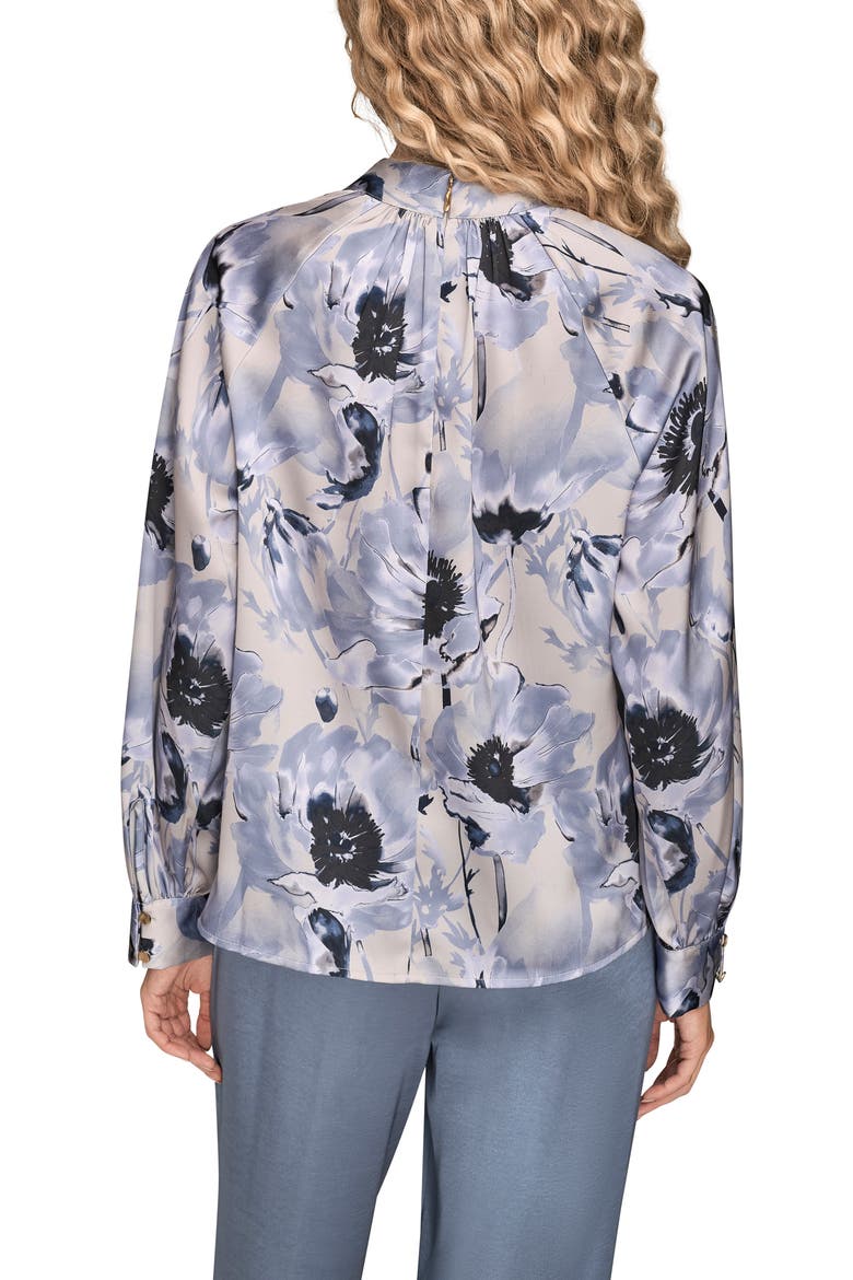 Floral Shoulder Button Long Sleeve Top, Alternate, color, VAPOR/ TEMPEST MULTI