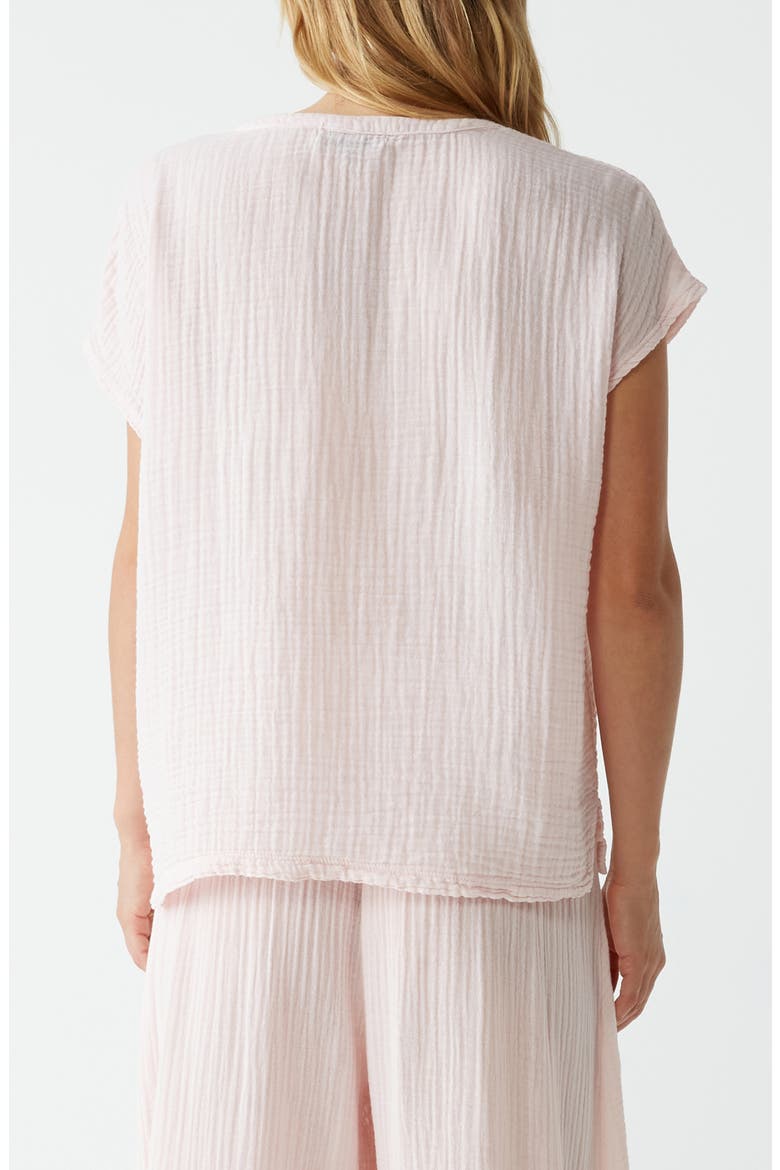 Naomi Split Neck Gauze Top, Alternate, color, LYCHEE