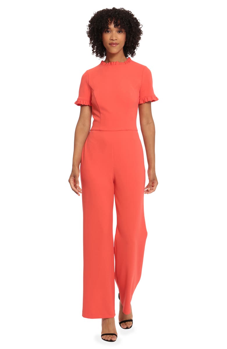 Maggy London Frill Detail Short Sleeve Jumpsuit, Alternate, color, 