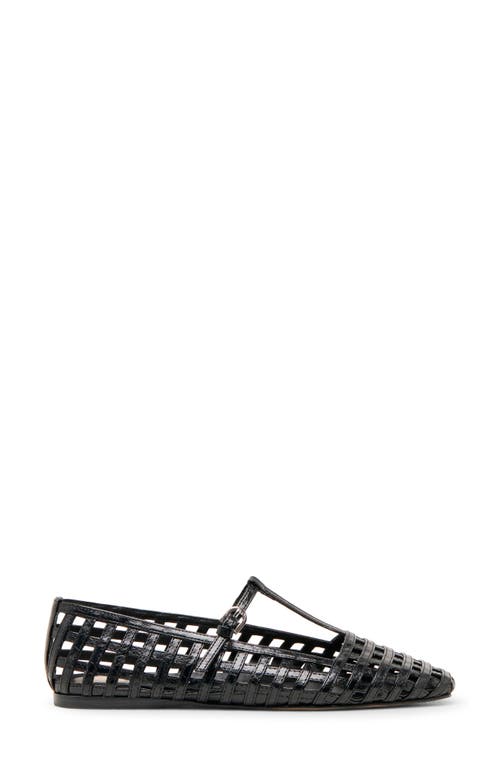 Dolce Vita Women's Rains T-strap Woven Mary Jane Flats In Black Leather