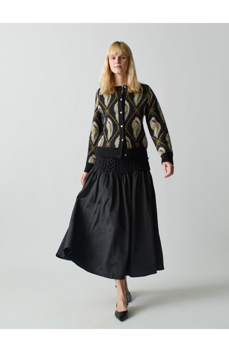 Lingua Franca Mekas Knit Combo Drop Waist Skirt, Main, color, 