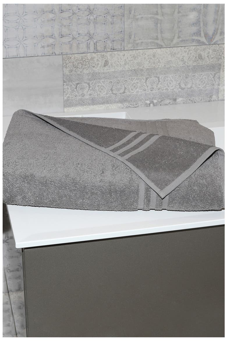 Denzi Turkish Cotton Bath Sheet, Alternate, color, DARK GREY