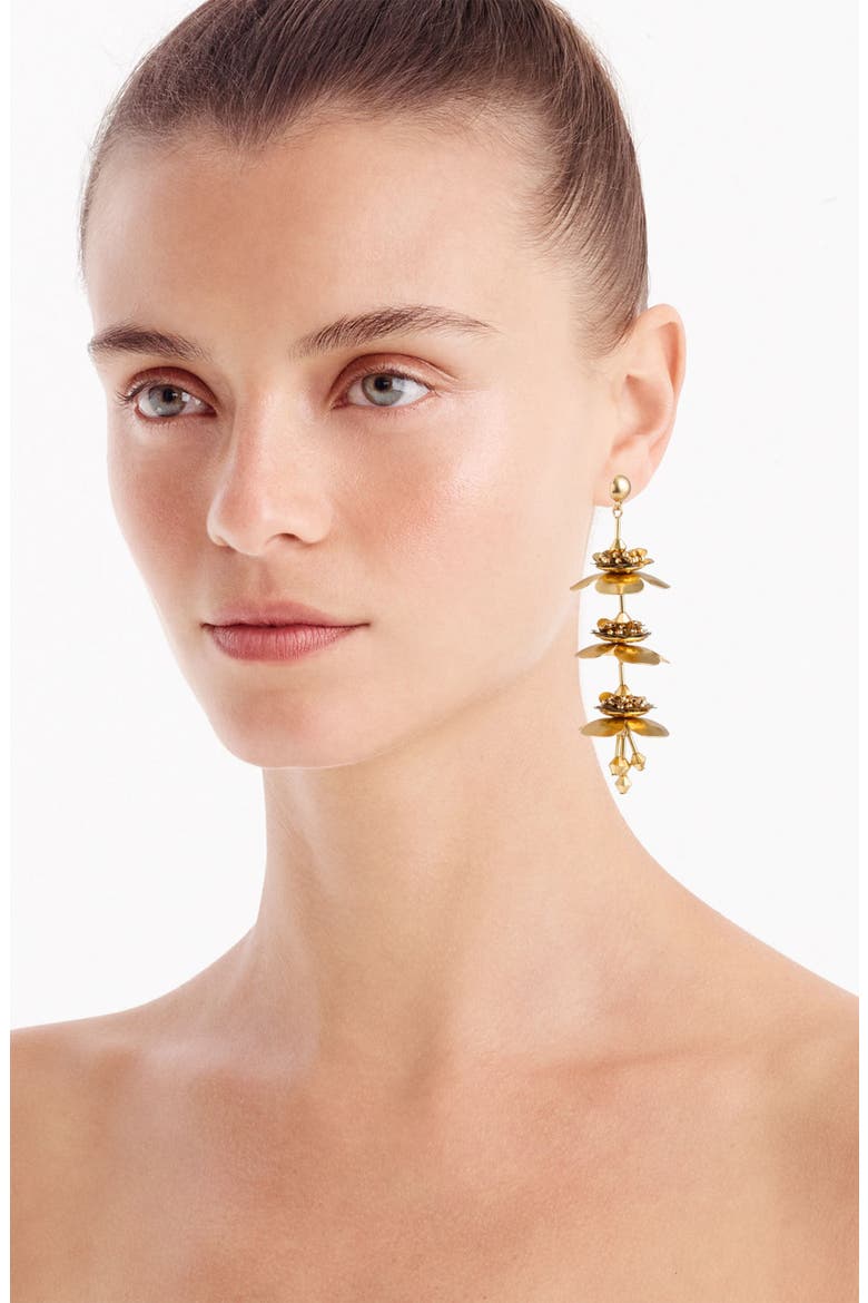 Bead & Blossom Earrings, Alternate, color, GOLD