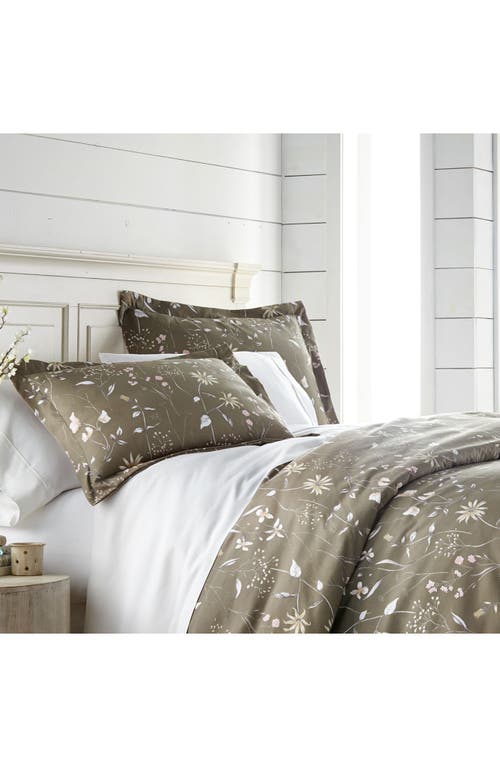 Southshore Fine Linens Luxury Premium Floral Collection Comforter Set In Brown